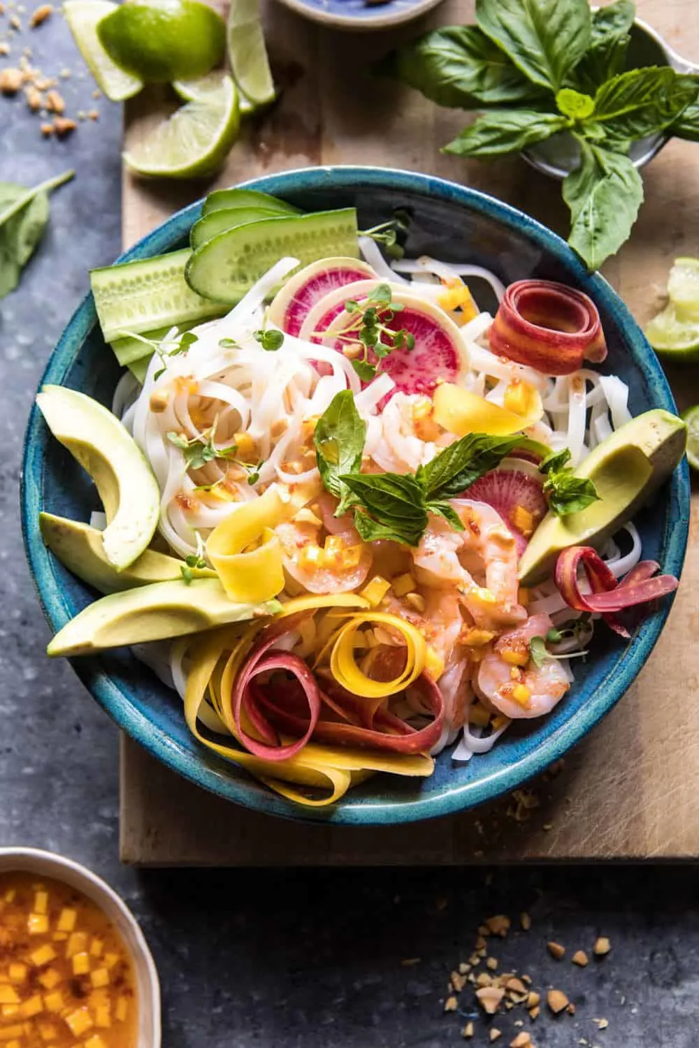 vietnamese-shrimp-spring-roll-bowl-with-sweet-chili-mango-sauce