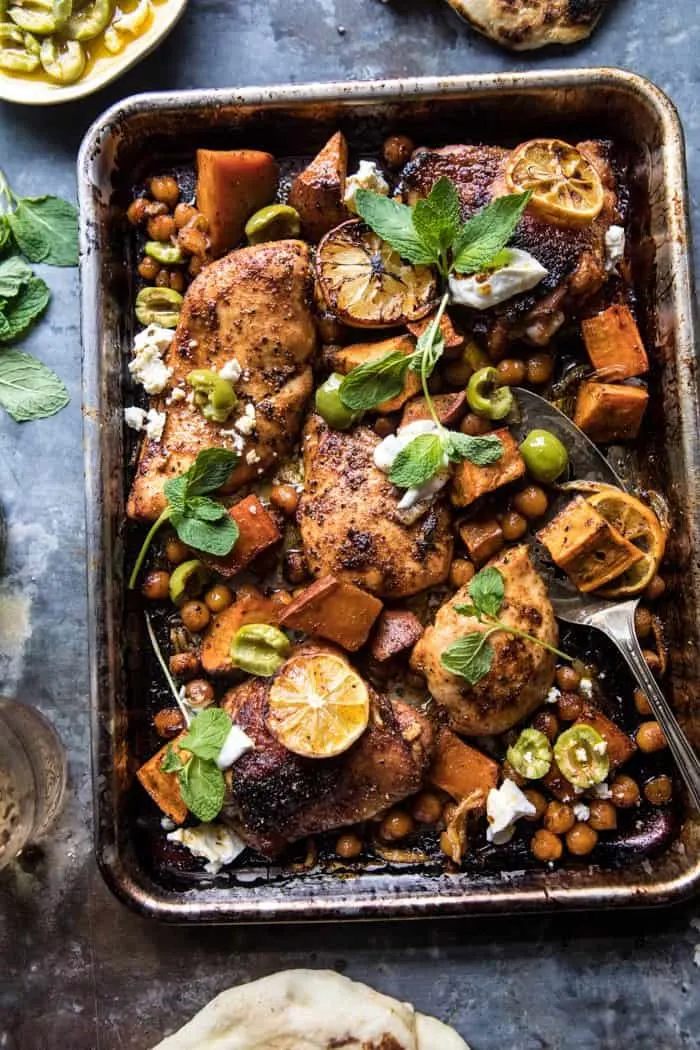 sheet-pan-harissa-chicken-with-chickpeas-and-sweet-potatoes