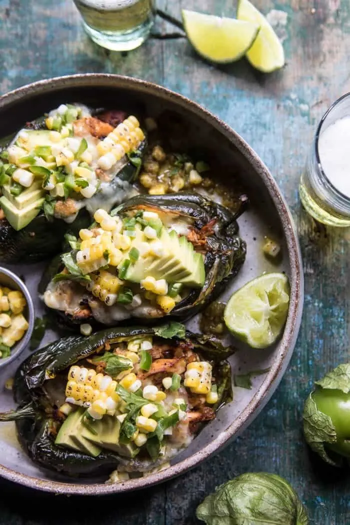 lightened-up-salsa-verde-chicken-stuffed-poblano-peppers