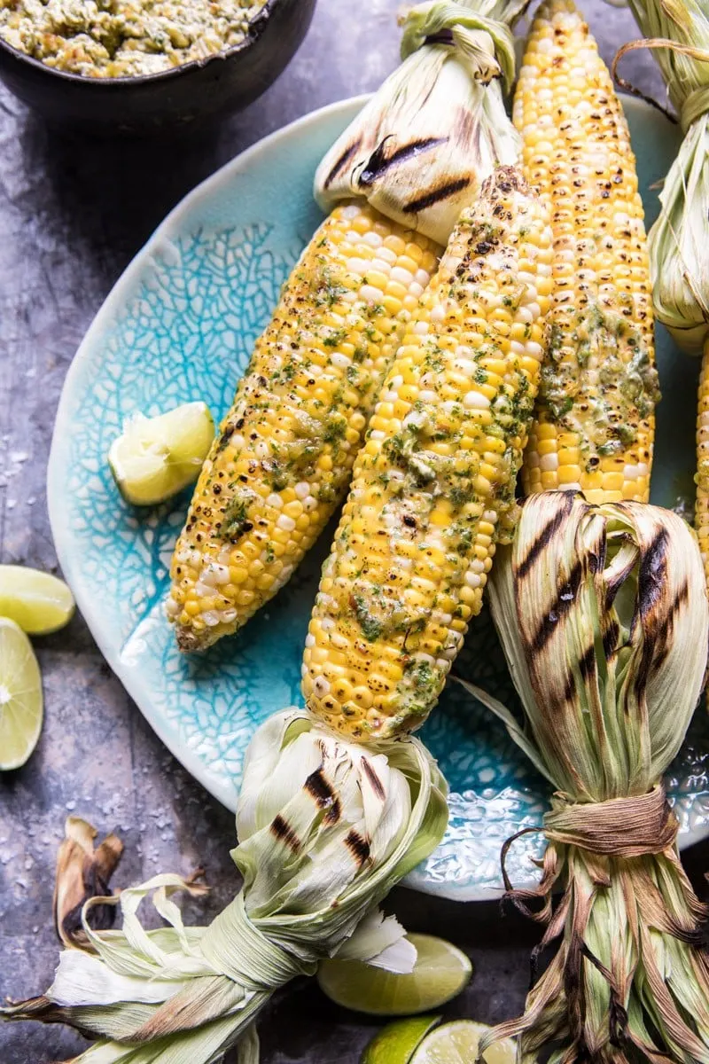 mexican-grilled-corn-with-green-chile-honey-butter