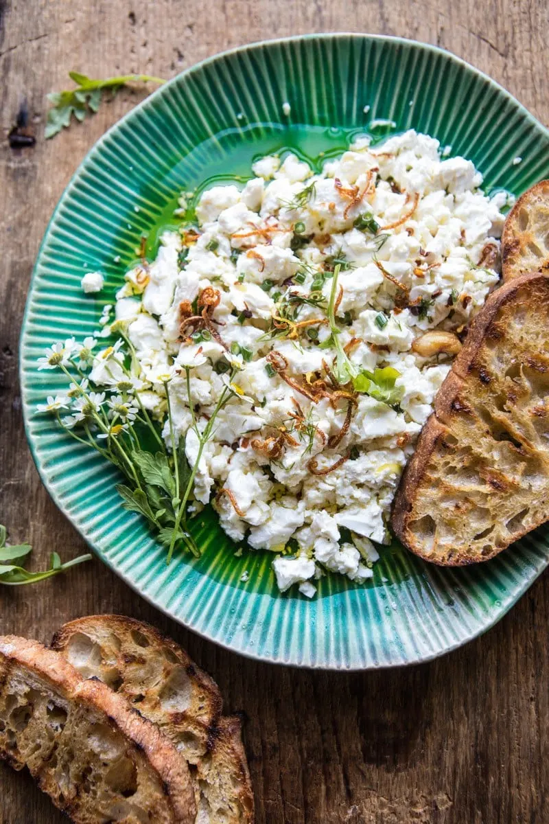 lemon-feta-dip-with-garlic-tomato-vinaigrette