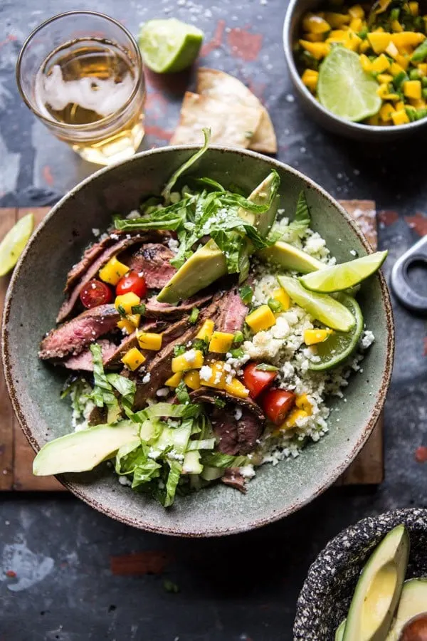 cauliflower-rice-carne-asada-bowls-with-mango-salsa