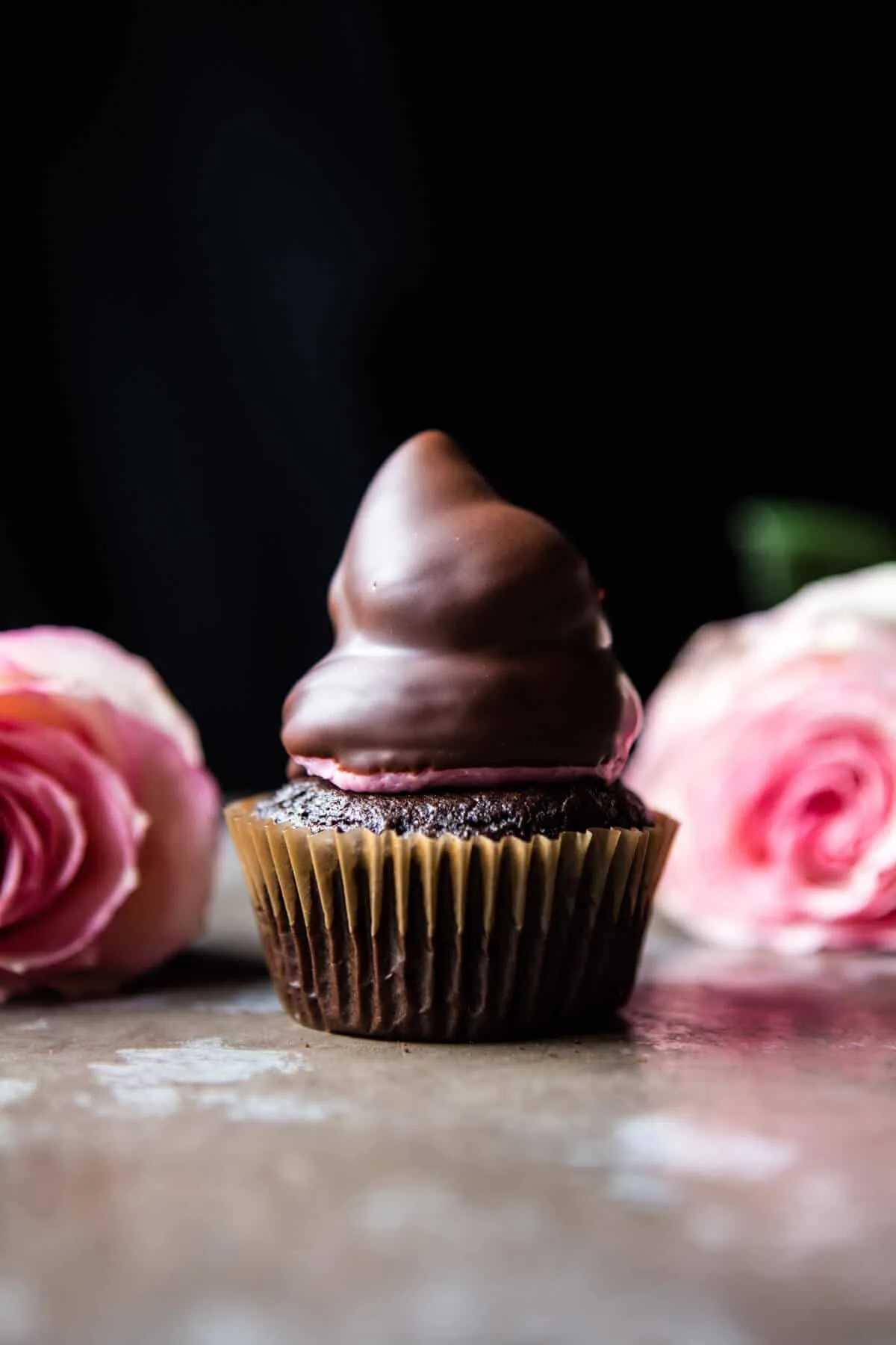 valentine's-surprise-chocolate-high-hat-cupcakes