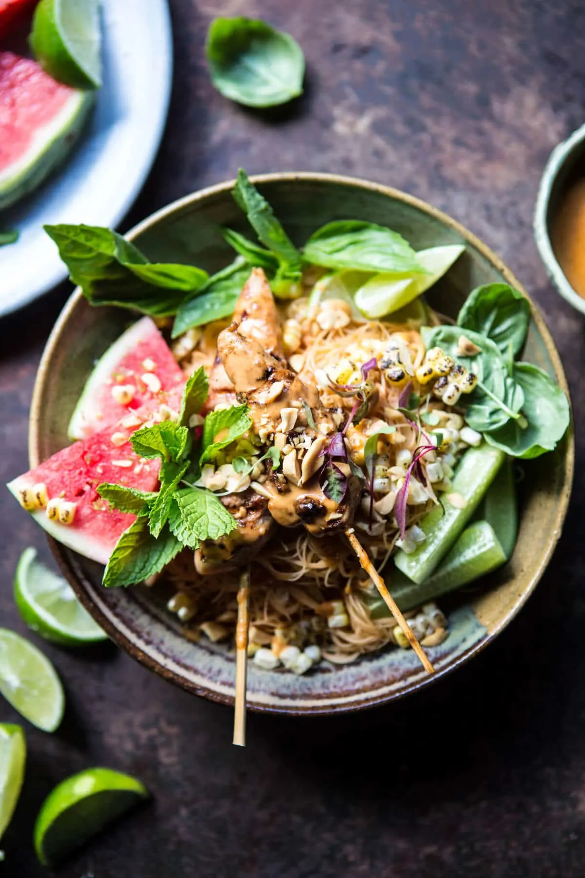 thai-peanut-chicken-noodles-with-charred-corn-lime-watermelon.