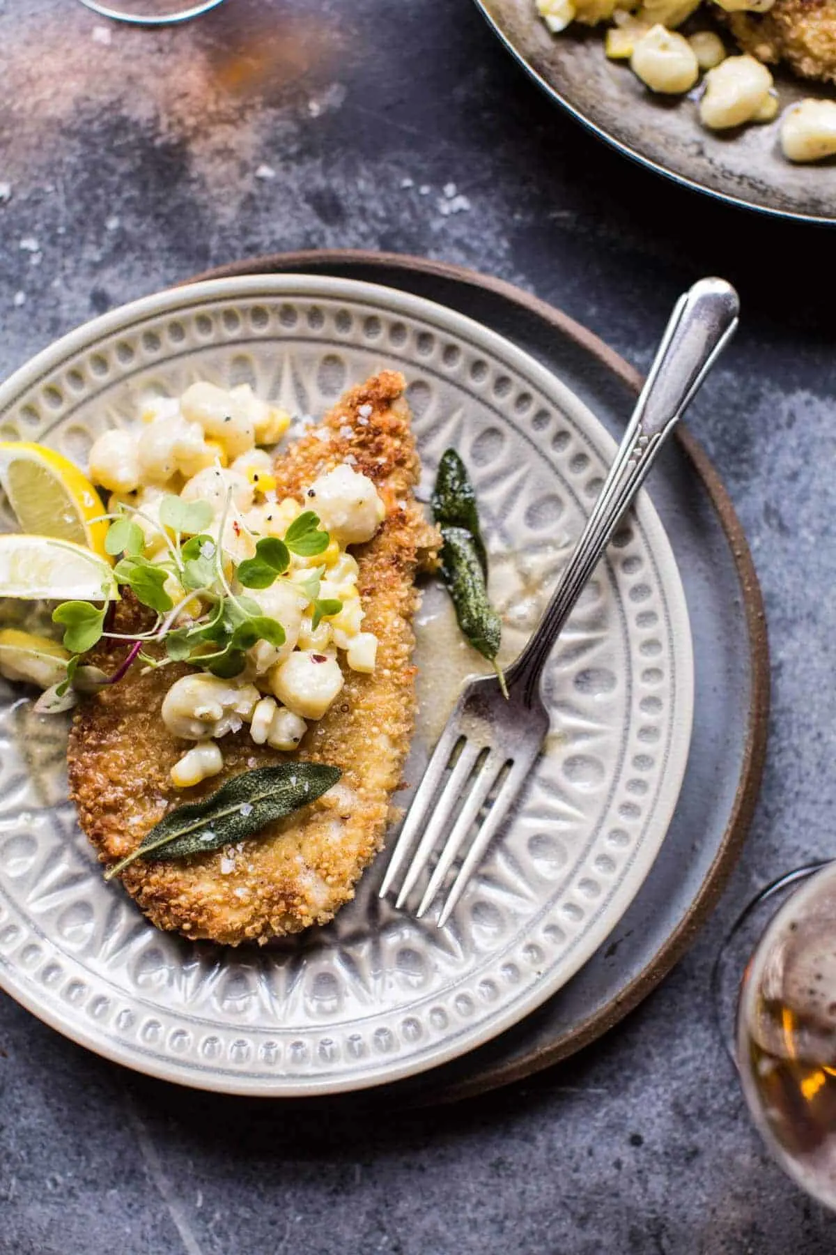 quinoa-crusted-schnitzel-with-creamed-corn-gnocchi.