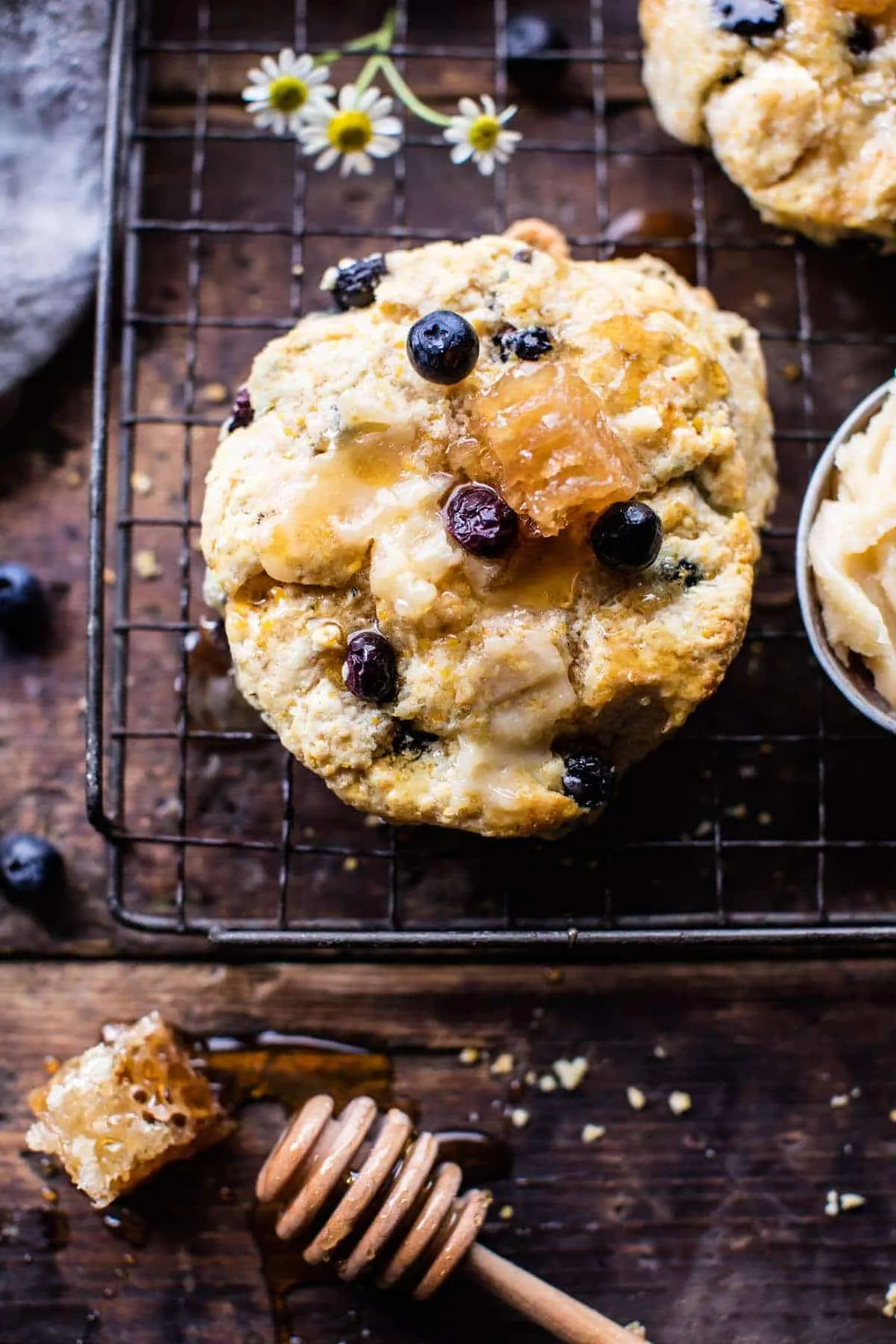 blueberry-brie-cornbread-biscuits-with-honey-butter.