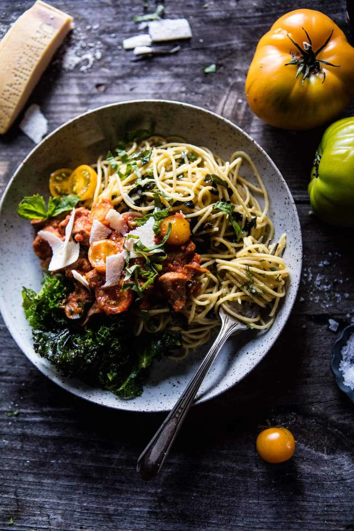 30-minute-garlic-butter-pasta-with-herbed-pork-bolognese.