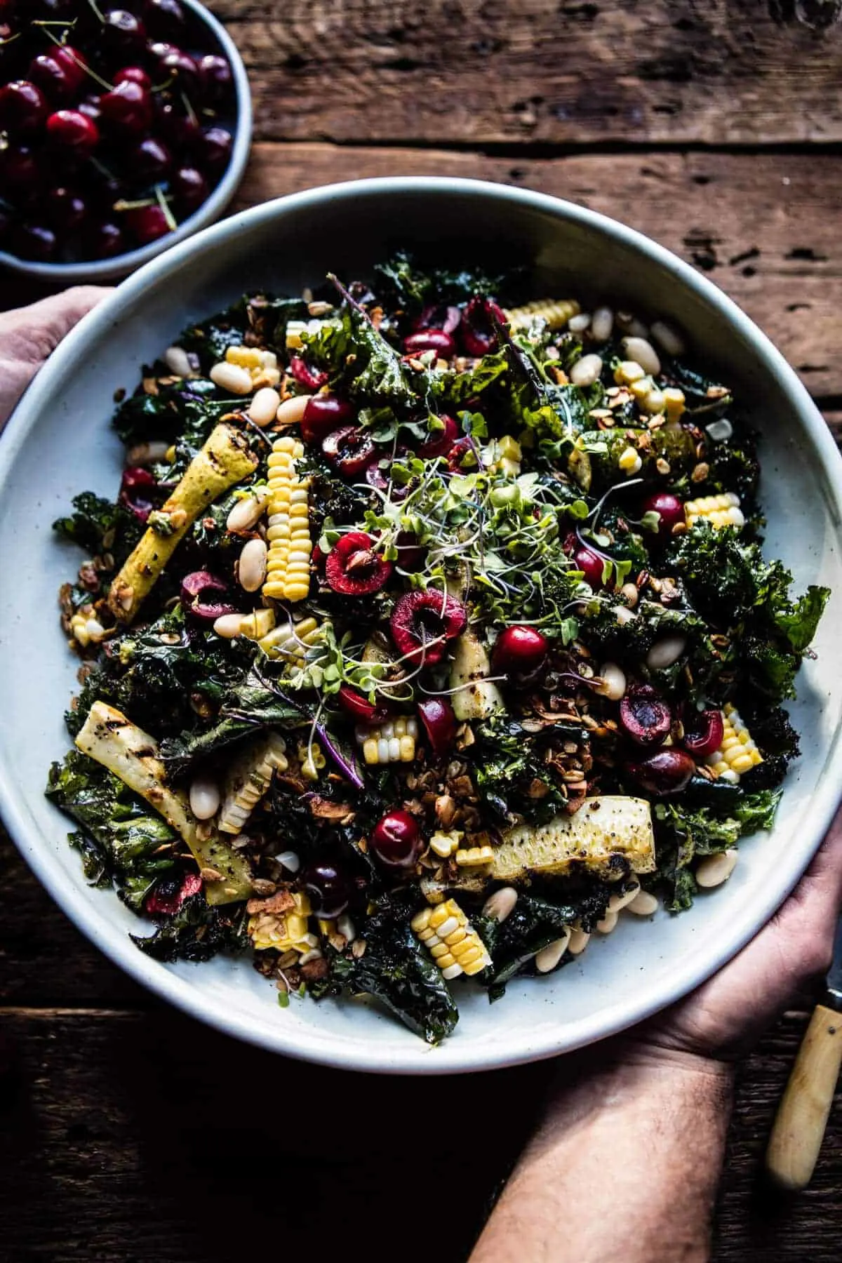 sunflower-seed-kale-and-cherry-salad-with-savory-granola.