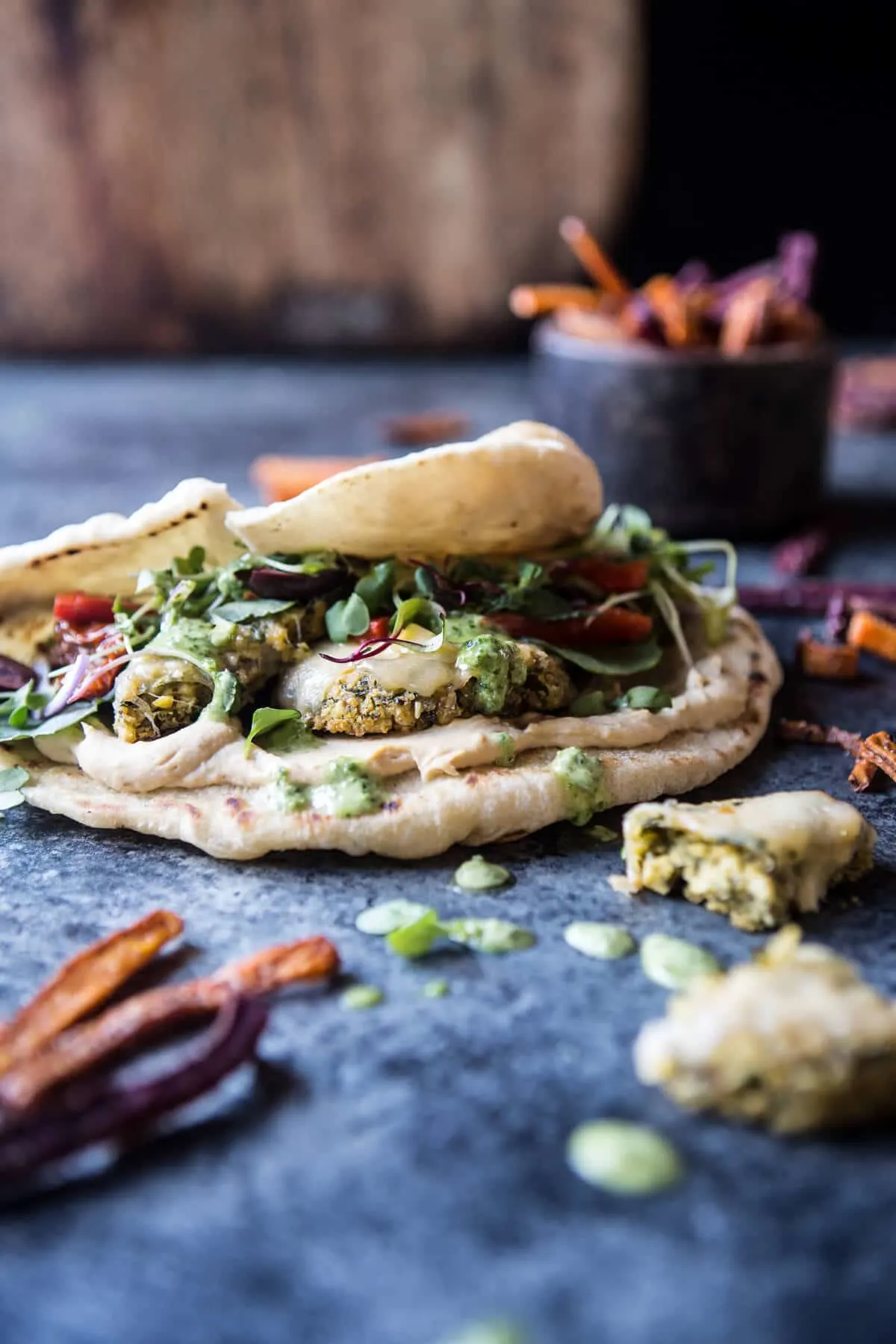 greek-falafel-melts-with-green-tahini-"special-sauce".