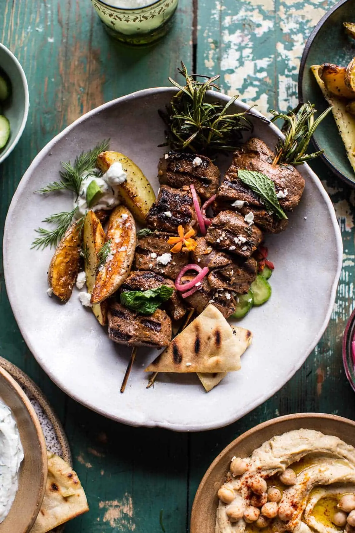 greek-lamb-souvlaki-plates-with-avocado-tzatziki.