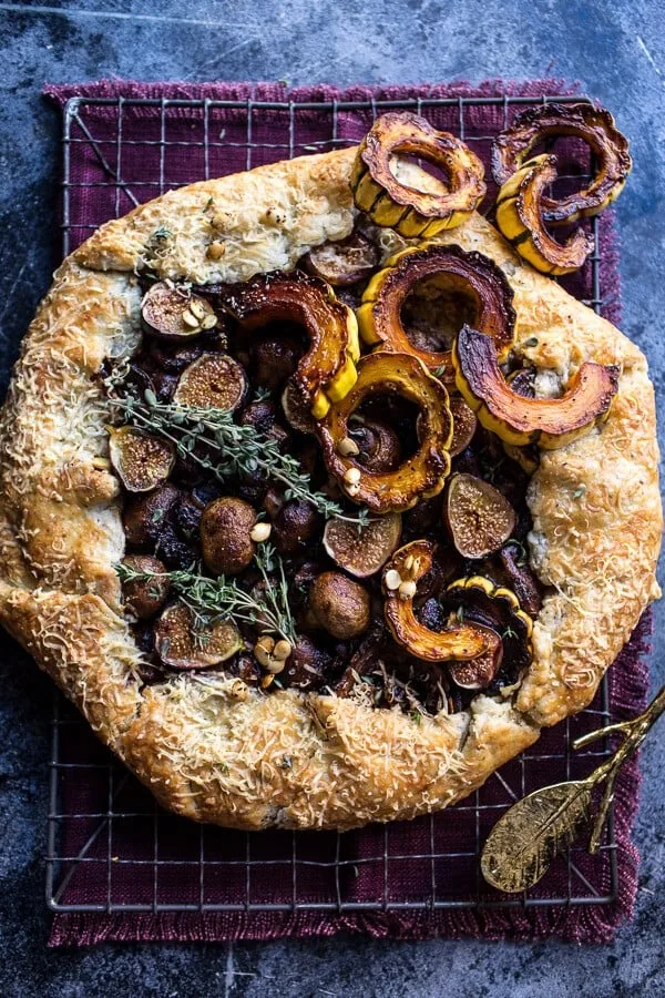buttered-mushroom-fig-and-bacon-galette-with-roasted-squash