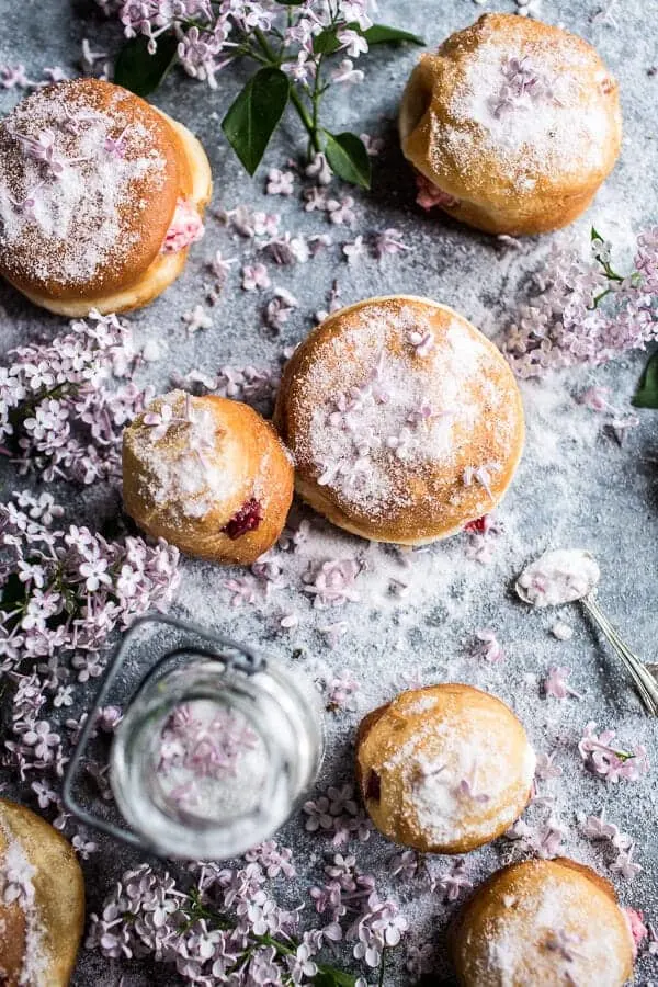 strawberry-jelly-and-vanilla-cream-brioche-doughnuts-with-lilac-sugar