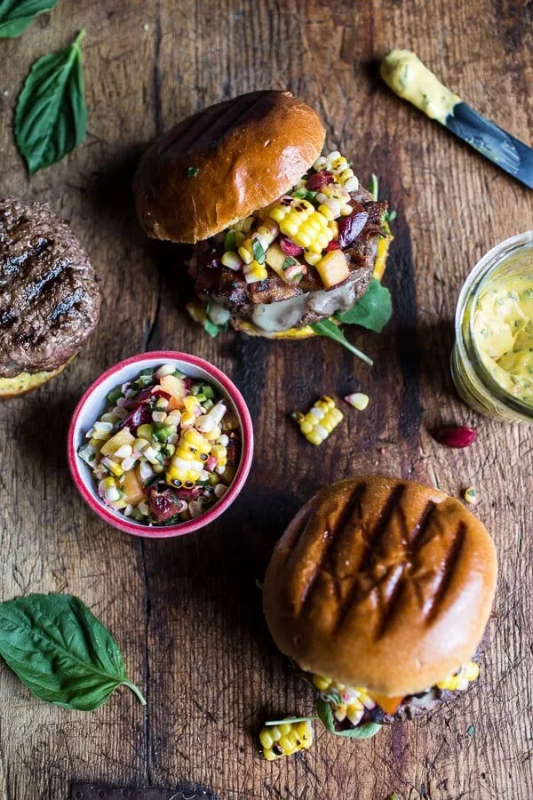 brie-stuffed-burgers-with-sweet-chili-corn-salsa-4th-of-july-eats!