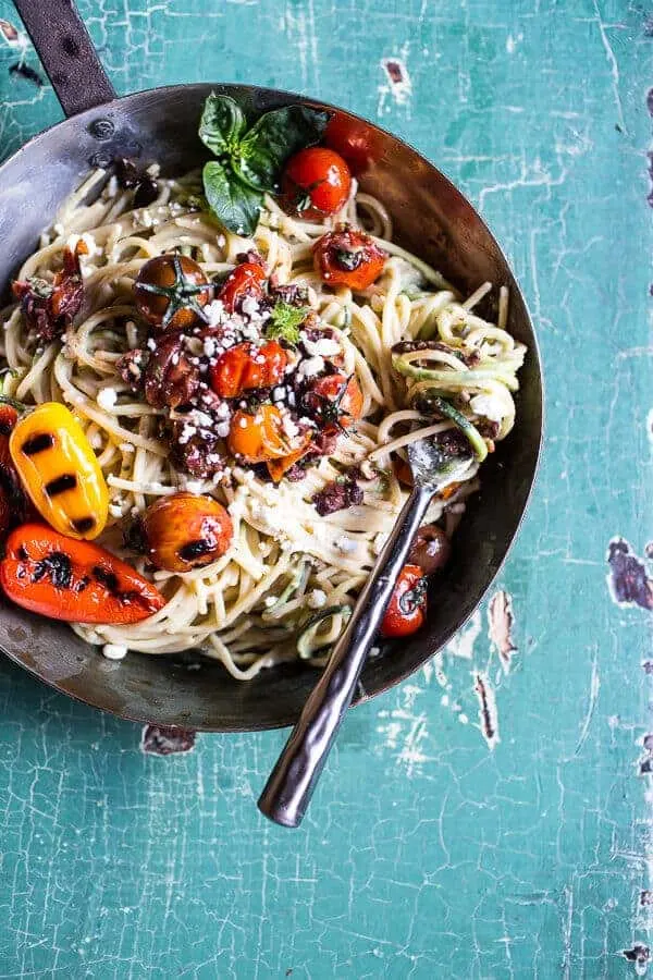20-minute-mediterranean-hummus-noodles-with-blistered-cherry-tomatoes.