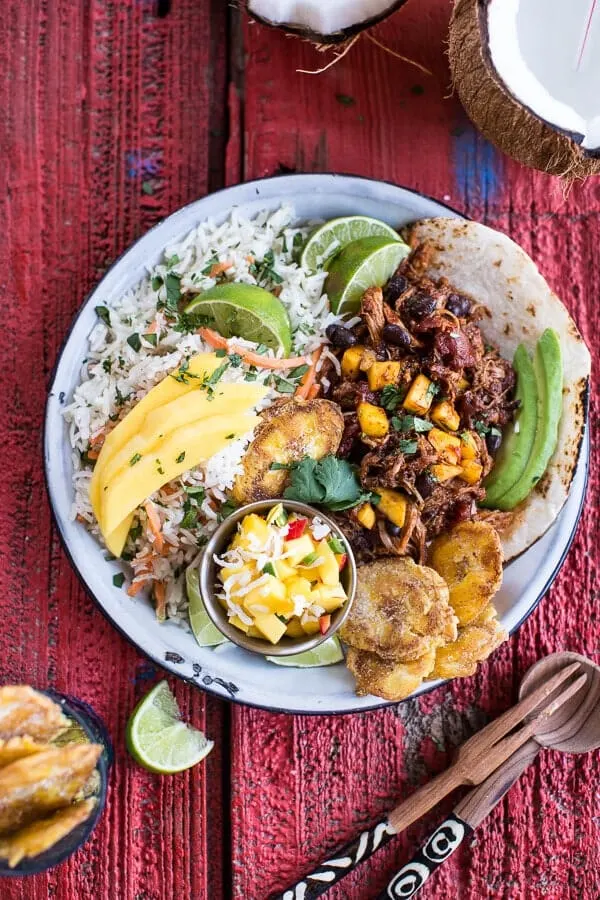 caribbean-mango-pork-and-tropical-rice-plates