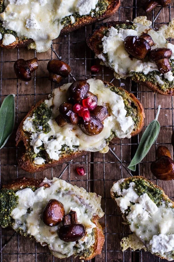 buttered-mushroom-sage-pesto-goat-cheese-sourdough-toast.
