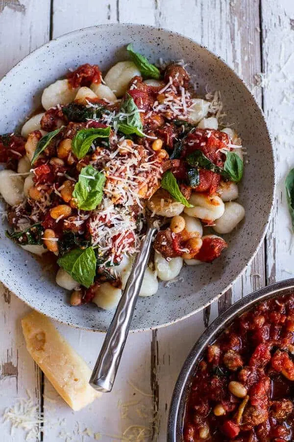 crockpot-tuscan-sausage-and-white-bean-ragu-with-buttered-gnocchi