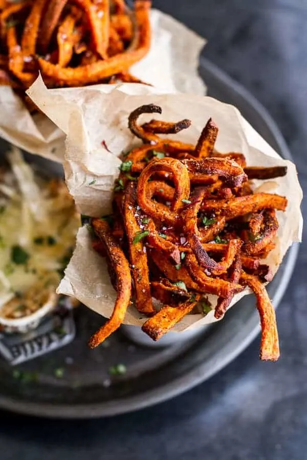 skinny-tandoori-butter-sweet-potato-fries-wcreamy-baked-harissa-feta.