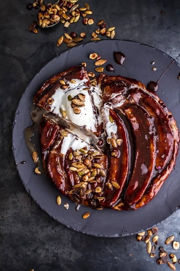 nutella-banana-tarte-tatin-wcinnamon-sugar-roasted-pumpkin-seed-hazelnut-crunch.