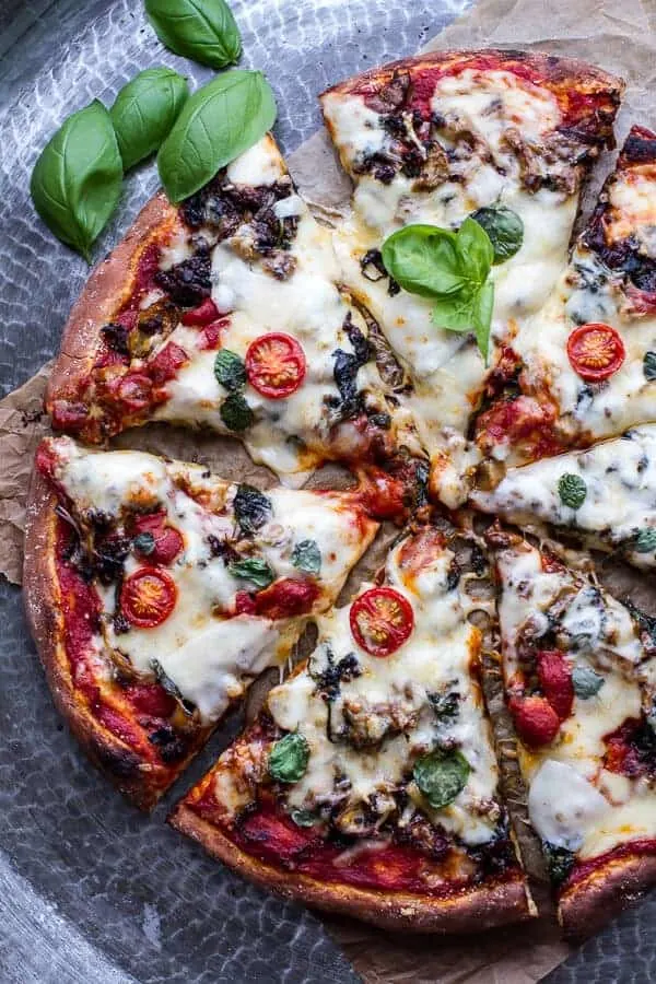 cheesy-fontina-caramelized-onion-chorizo-spinach-and-artichoke-pizza