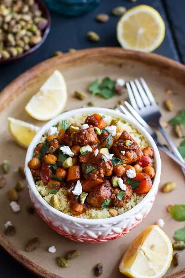 one-pot-moroccan-chicken-chickpeas-with-pistachio-couscous-and-goat-cheese.