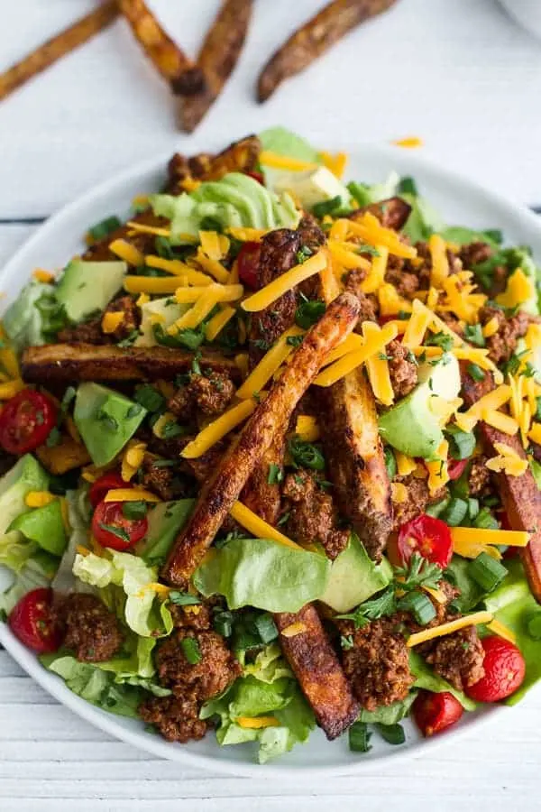 loaded-cheeseburger-french-fry-salad.