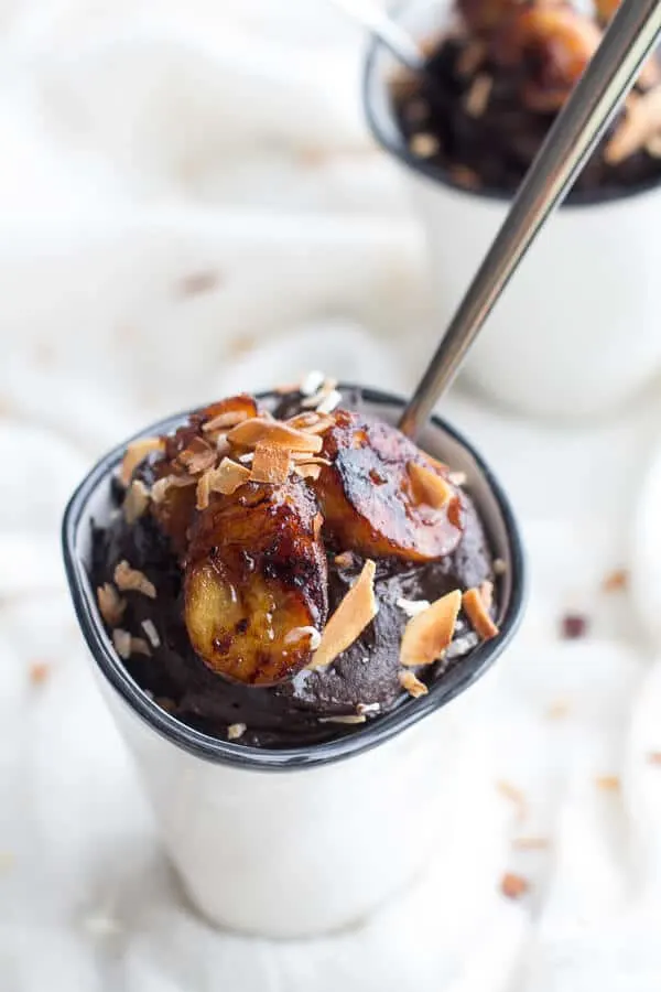 dark-chocolate-avocado-mousse-with-coconut-caramelized-bananas