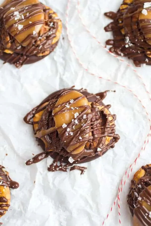salted-chocolate-covered-pretzel-nutella-turtle-cookies