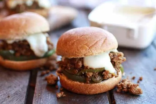 20-minute-chicken-cheesesteak-sloppy-joe-sliders