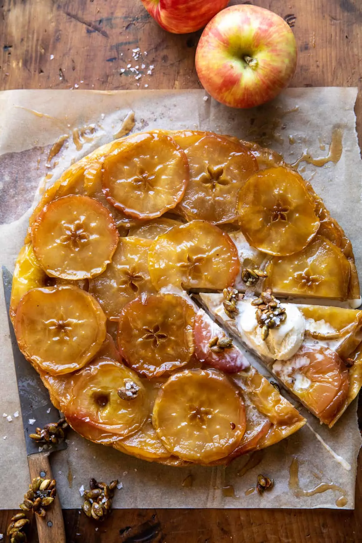 salted-maple-apple-tarte-tatin-with-cinnamon-pumpkin-seeds.