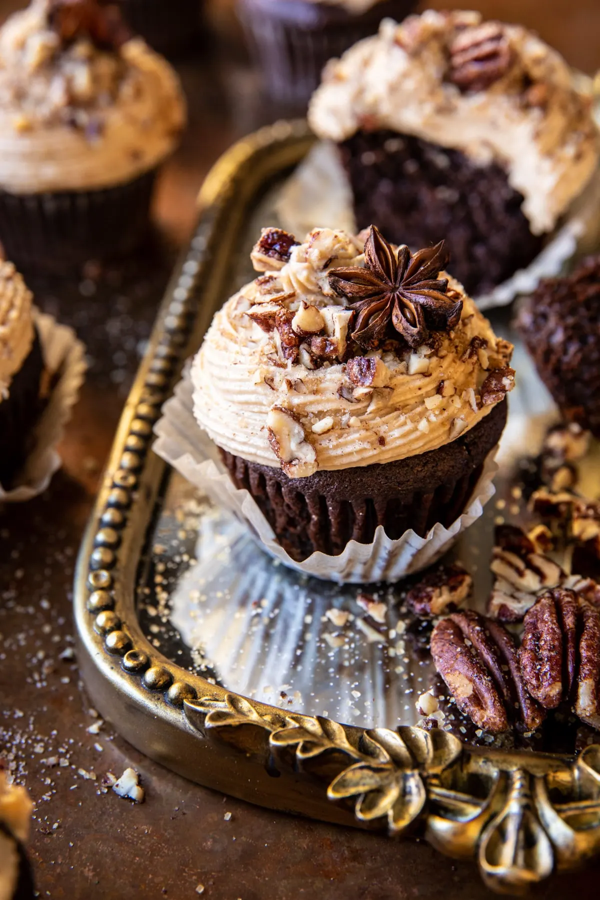 chocolate-bourbon-chai-latte-cupcakes-with-butter-pecan-frosting