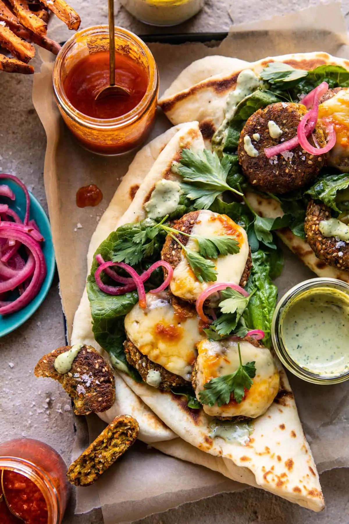 crispy-sesame-falafel-melts-with-garlicky-green-tahini