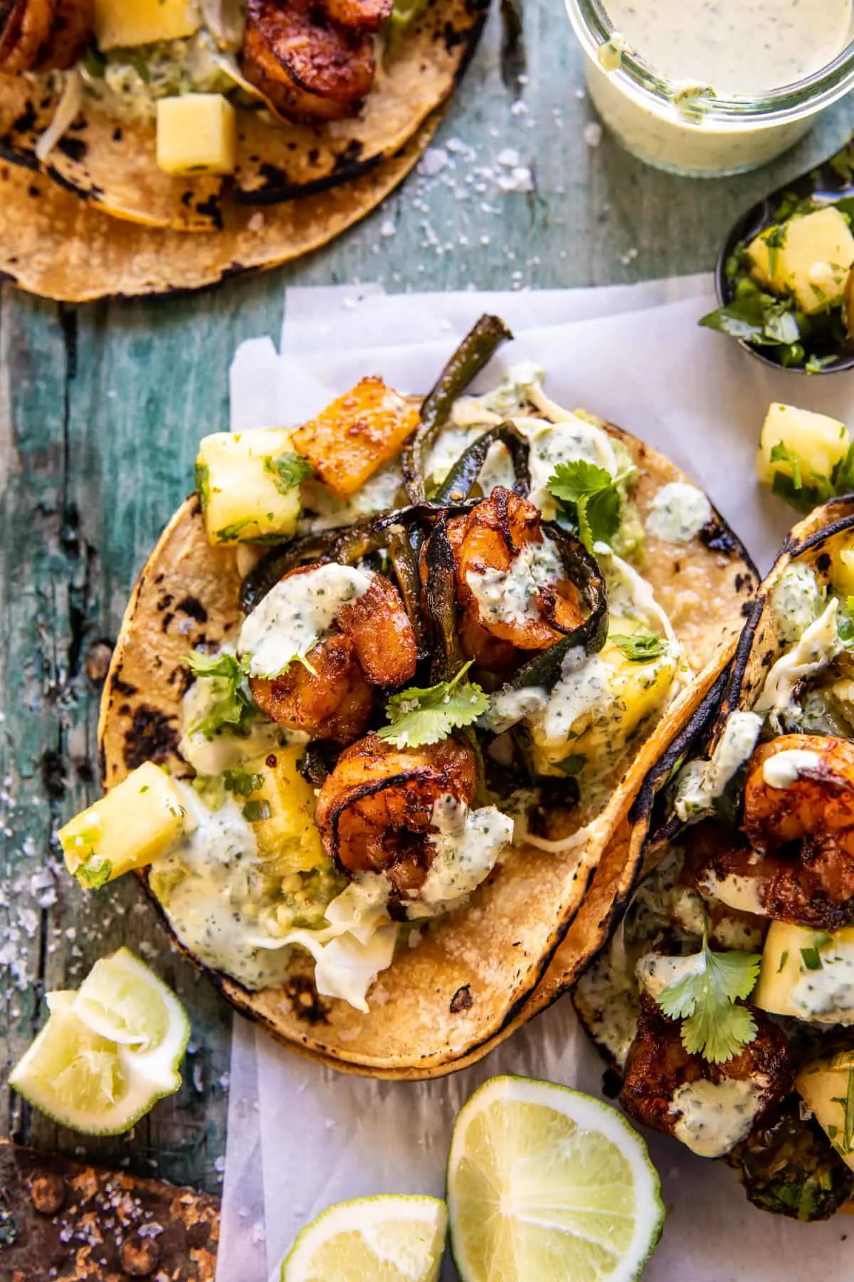 quick-poblano-pineapple-shrimp-tacos-with-cilantro-jalapeno-ranch.