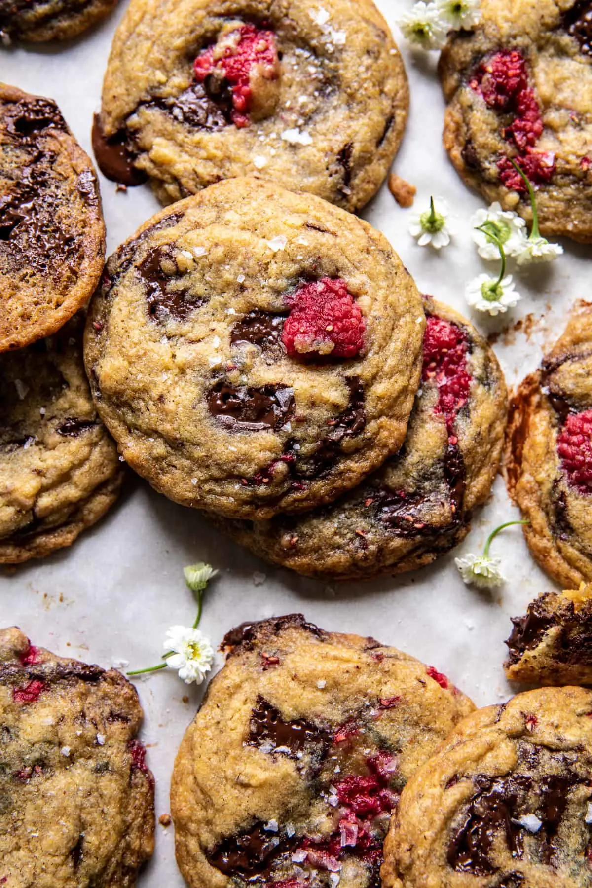 brown-butter-raspberry-chocolate-chip-cookies