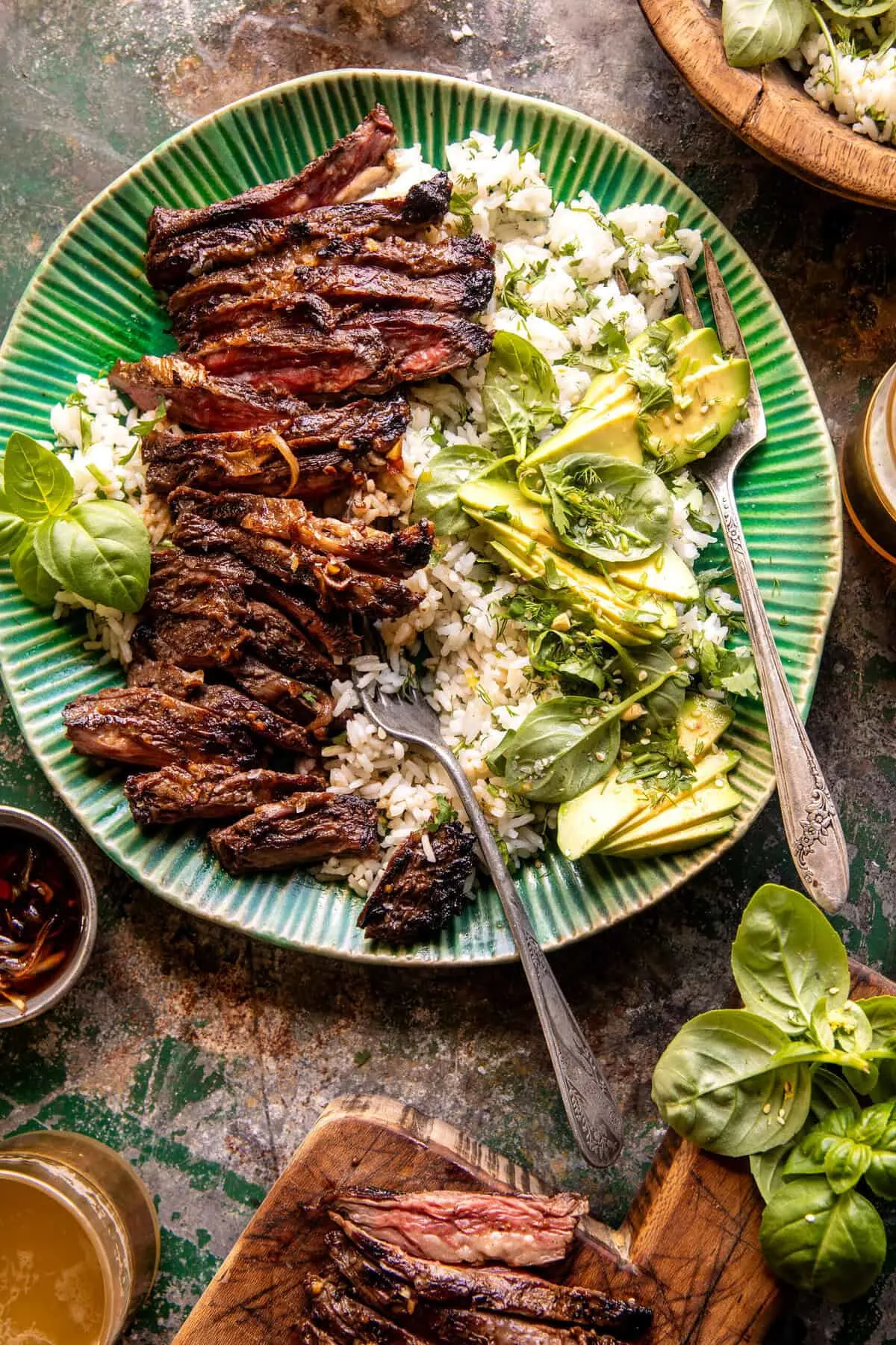 30-minute-herby-lemon-garlic-steak-and-rice