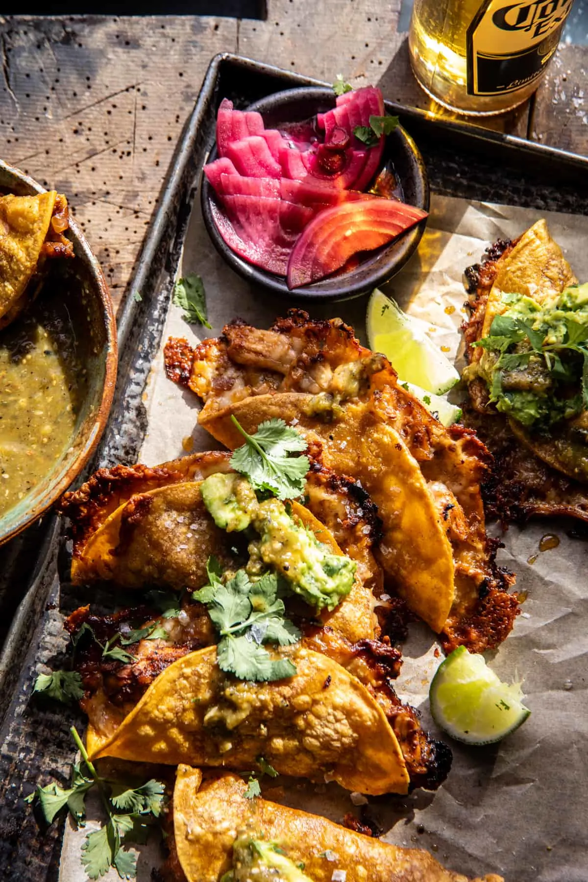 sheet-pan-crispy-chicken-tacos-with-roasted-jalapeno-sesame-verde