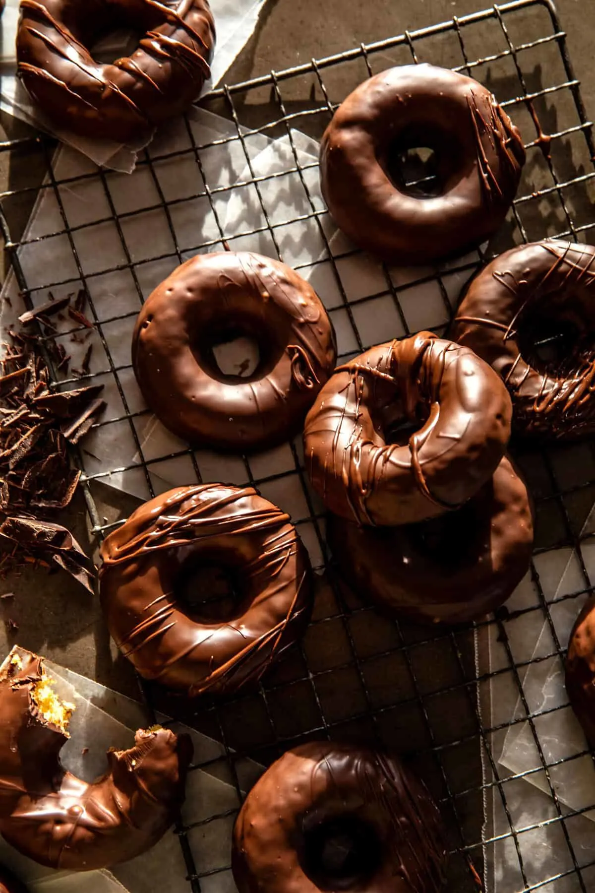 homemade-baked-frosted-chocolate-donuts