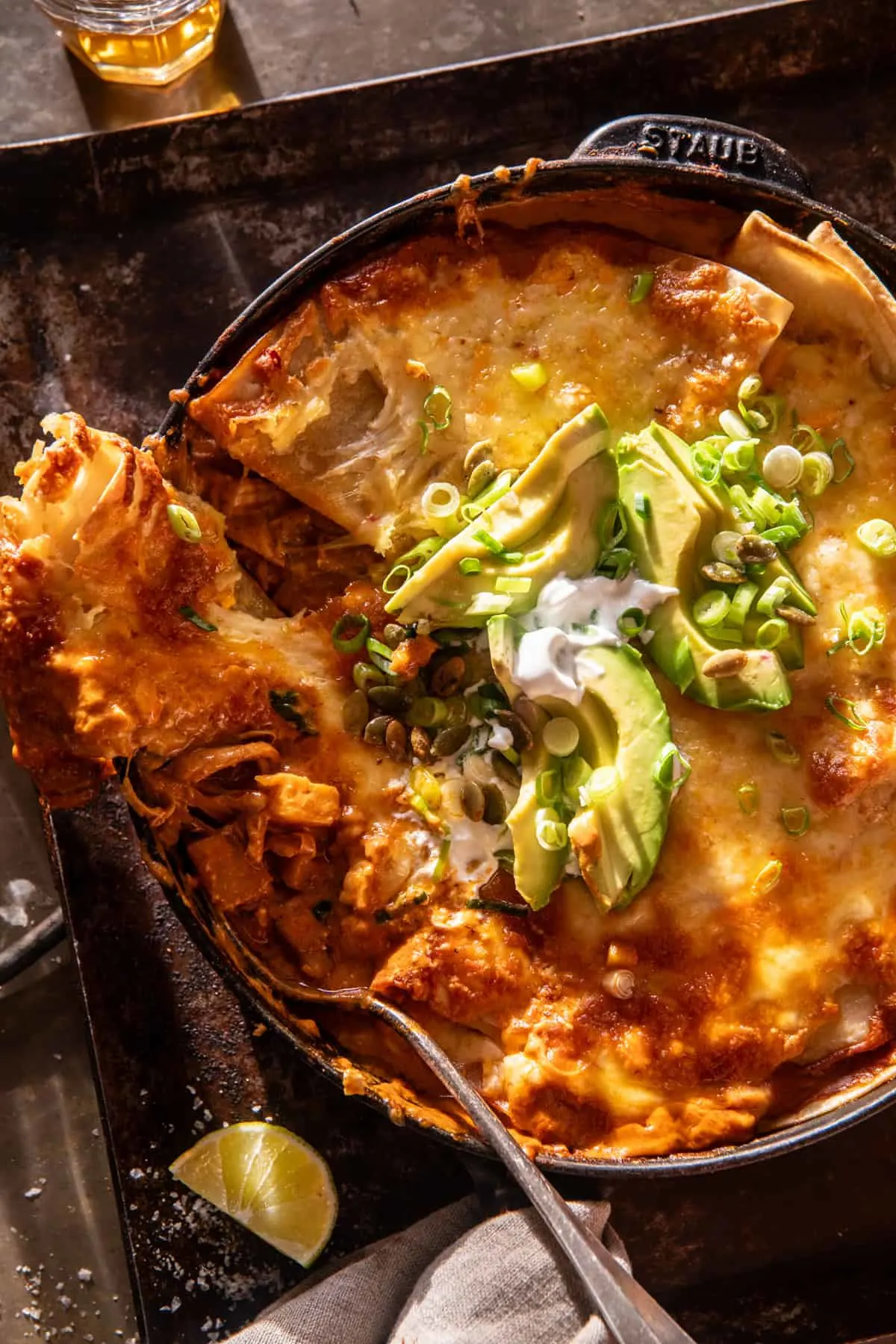 easy-skillet-butternut-squash-chicken-enchiladas.