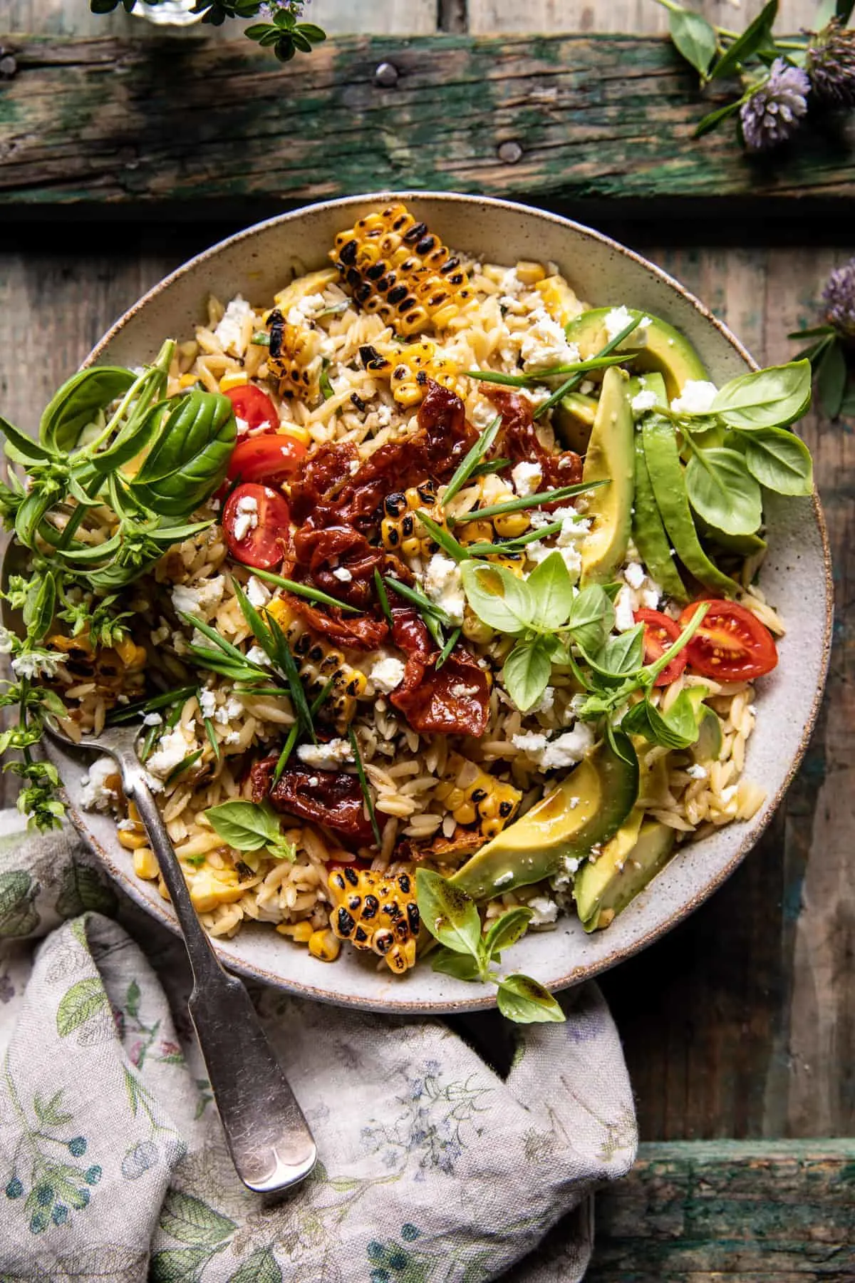 brown-butter-corn-and-feta-orzo-with-crispy-prosciutto