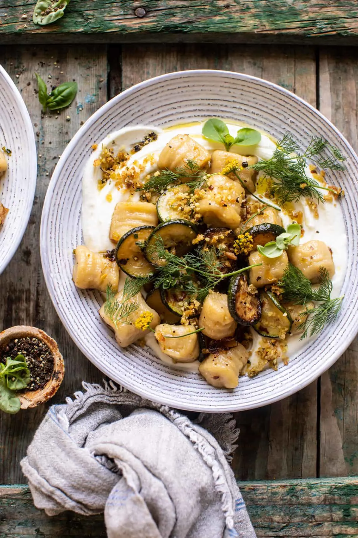 cauliflower-gnocchi-with-crispy-zucchini-and-whipped-goat-cheese