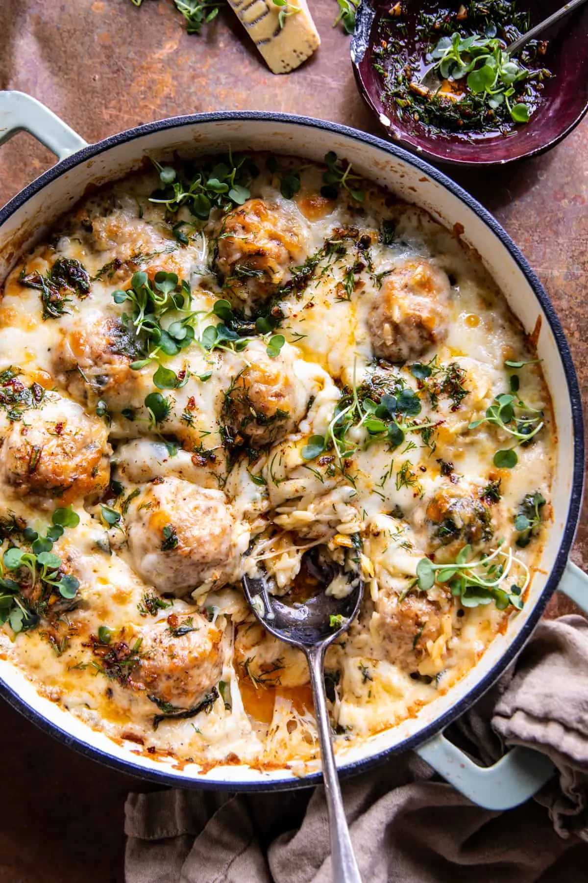 baked-lemon-rosemary-chicken-meatballs-and-creamy-orzo