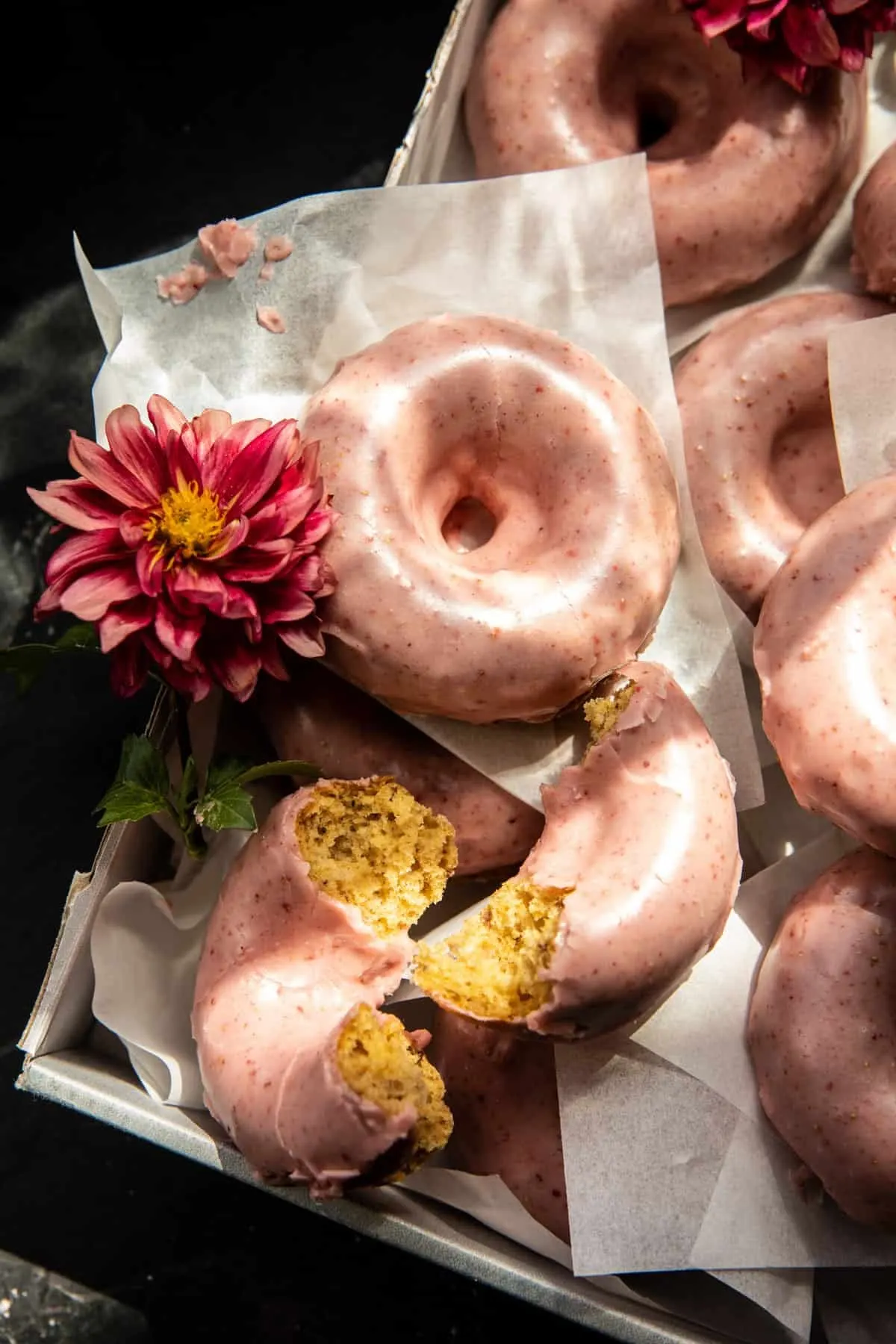 baked-strawberry-glazed-doughnut.