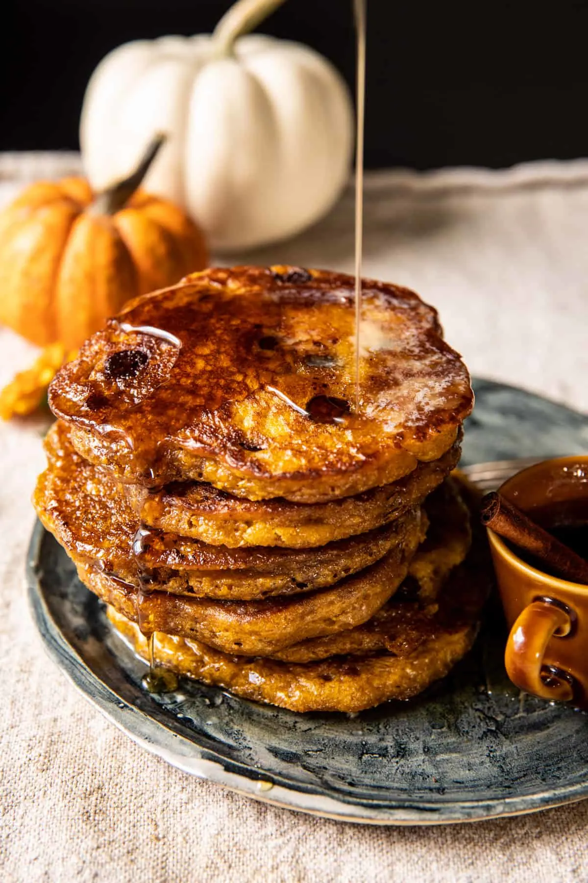 fluffy-pumpkin-butter-chocolate-chip-pancakes