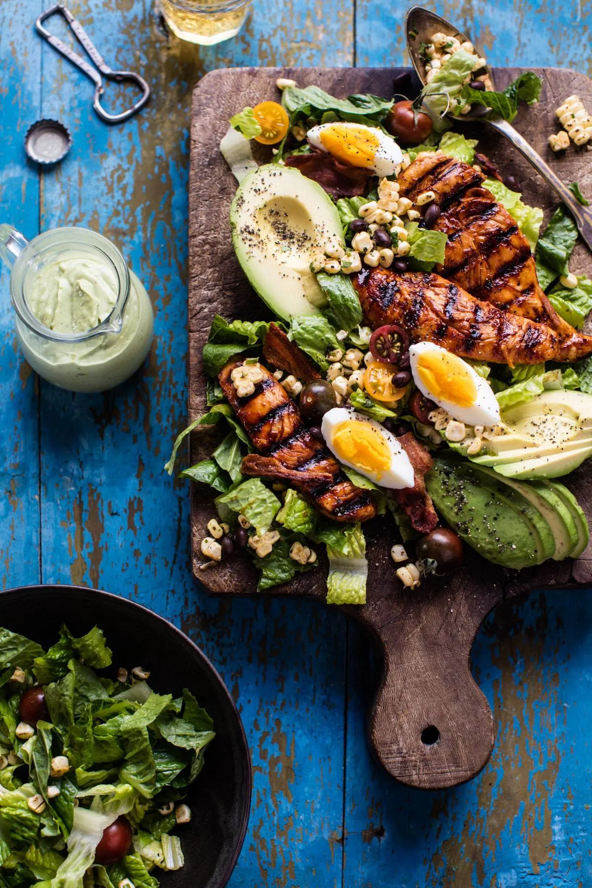 bbq-chicken-cobb-salad-with-avocado-ranch
