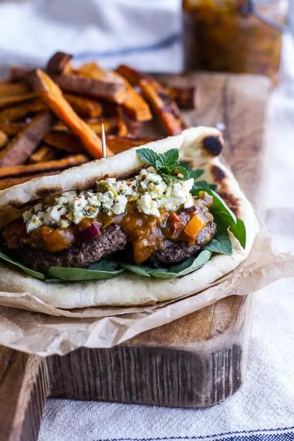 moroccan-spiced-lamb-burgers-with-apricot-chutney-pistachio-feta-pesto