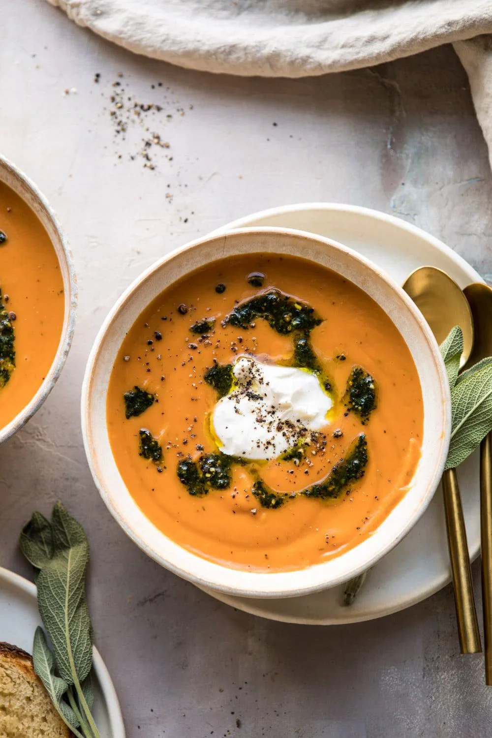 golden-sweet-potato-soup-with-burrata-and-sage-pesto