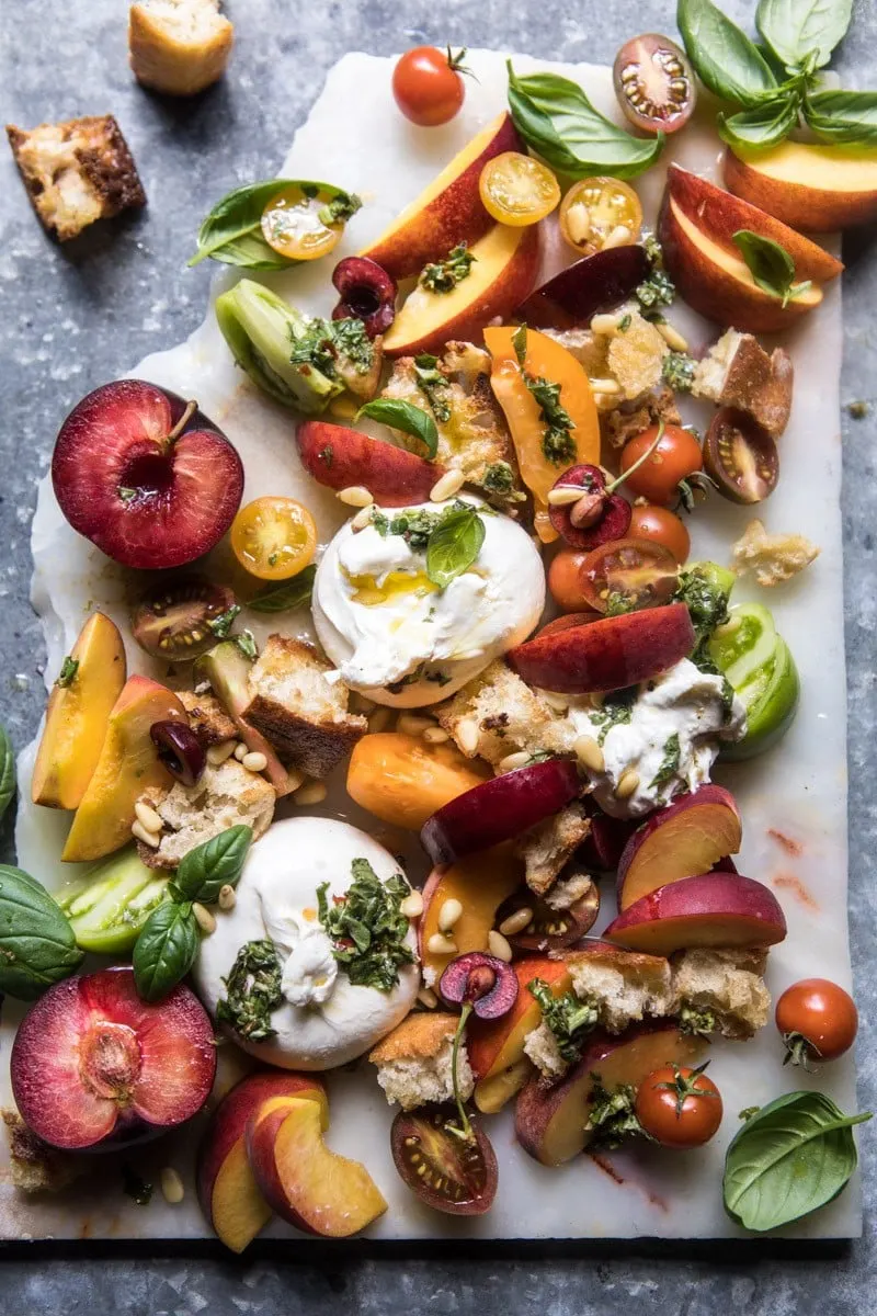 tuscan-summer-stone-fruit-tomato-and-burrata-panzanella-salad