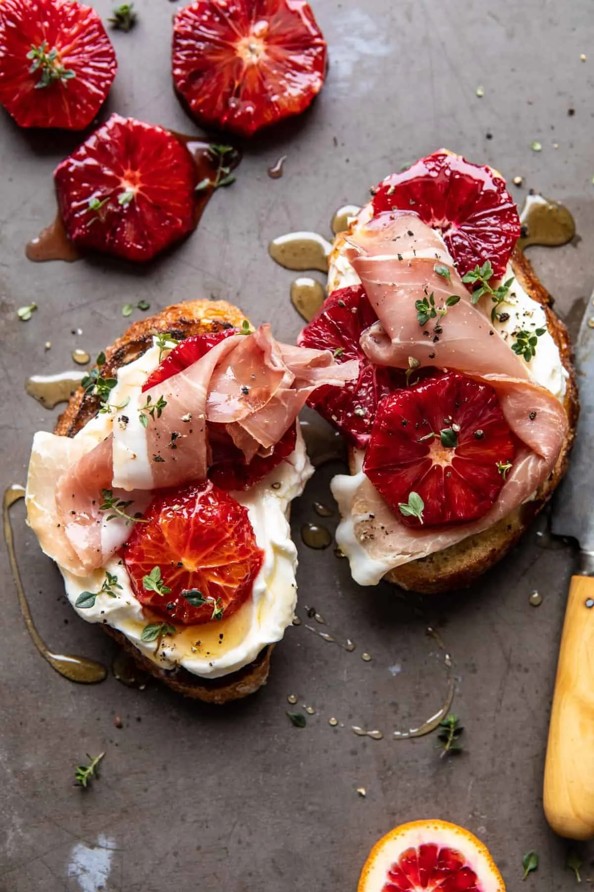 simplest-whipped-ricotta-toast-with-lemon-thyme-honey