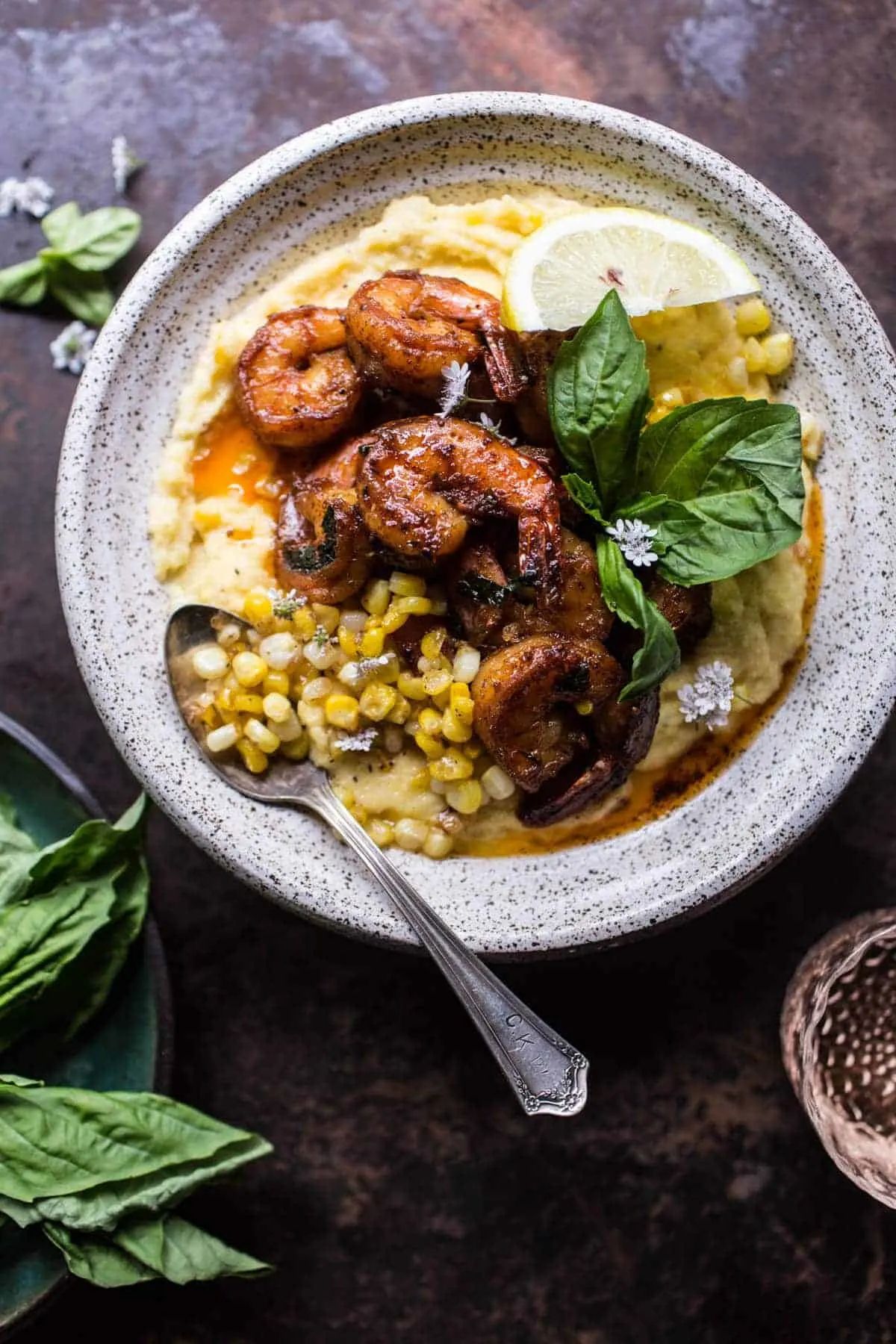 cajun-garlic-lemon-butter-shrimp-with-caramelized-corn-polenta