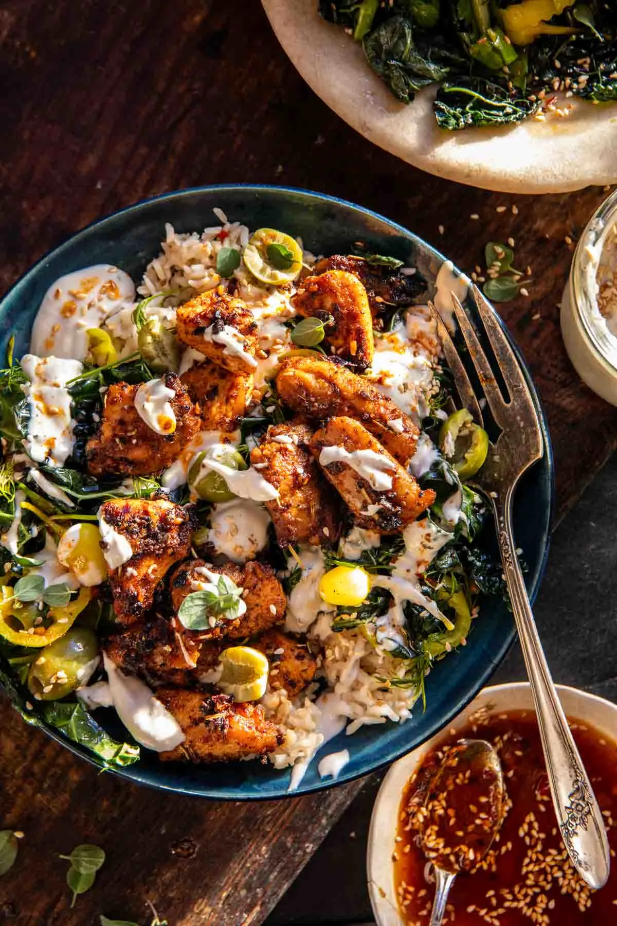 greek-chicken-bowls-with-creamy-tahini-feta-sauce